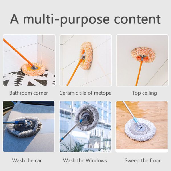 Brehn | LuxeClean 360° Rotationsmopp | Verstellbarer Mop für müheloses Reinigen in jeder Ecke