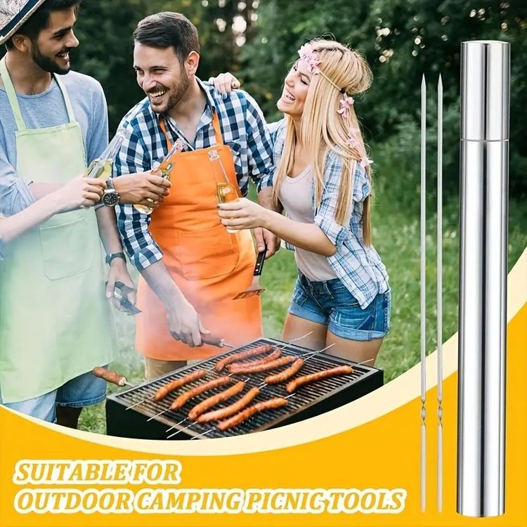 Grillbesteck aus Edelstahl, Grillspieße, 10-teilig