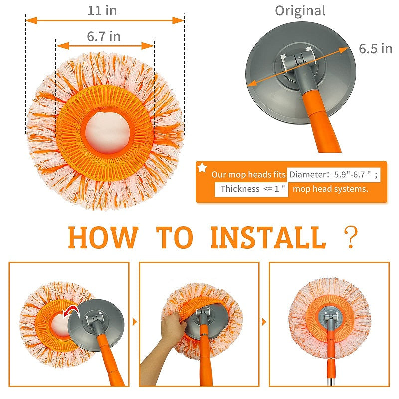 Brehn | LuxeClean 360° Rotationsmopp | Verstellbarer Mop für müheloses Reinigen in jeder Ecke