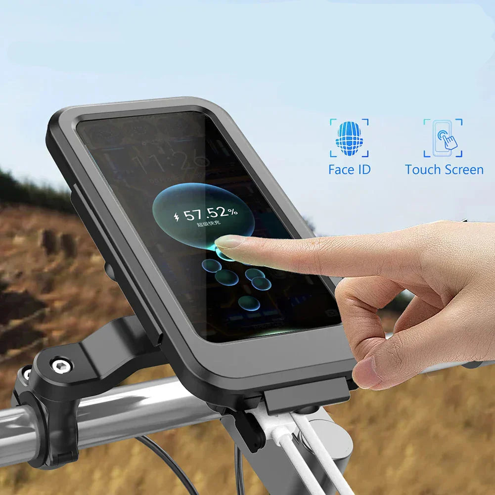 RideCharge Pro – Wasserdichter Handyhalter mit USB und 15W kabellosem Laden für Fahrrad und E-Bike | Brehn