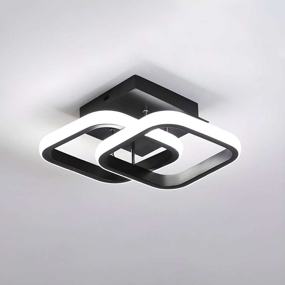 Deckenleuchte mit LED-Beleuchtung, schwarzem Metallrahmen
