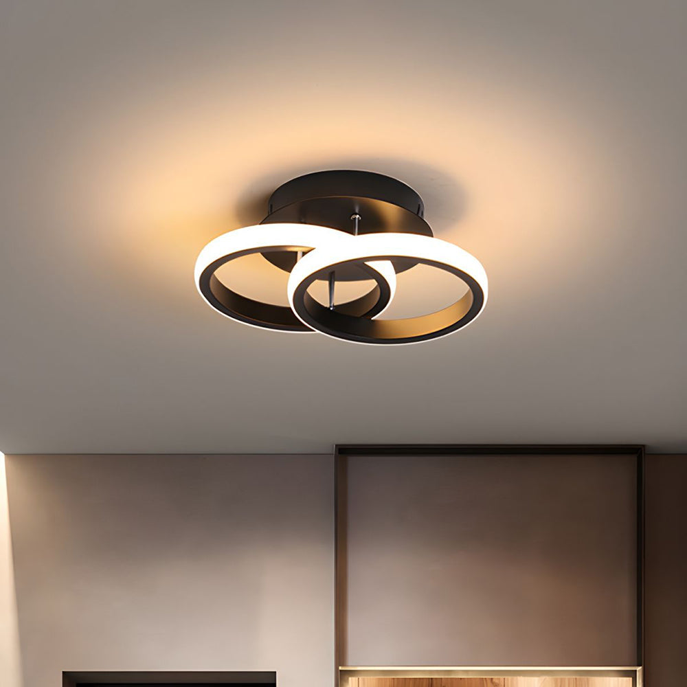 Deckenleuchte mit LED-Beleuchtung, schwarzem Metallrahmen