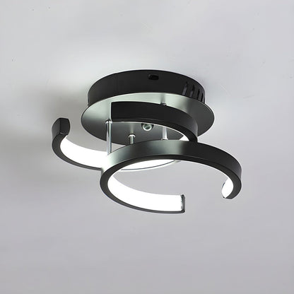 Deckenleuchte mit LED-Beleuchtung, schwarzem Metallrahmen