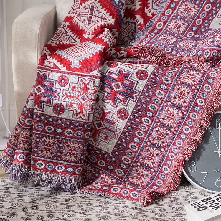 Bohemian Strickwurfdecken für Sofa Dekor