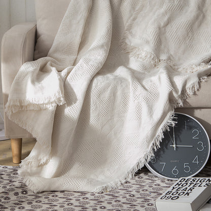 Gemütliche leichte gestrickte Wurfdecke