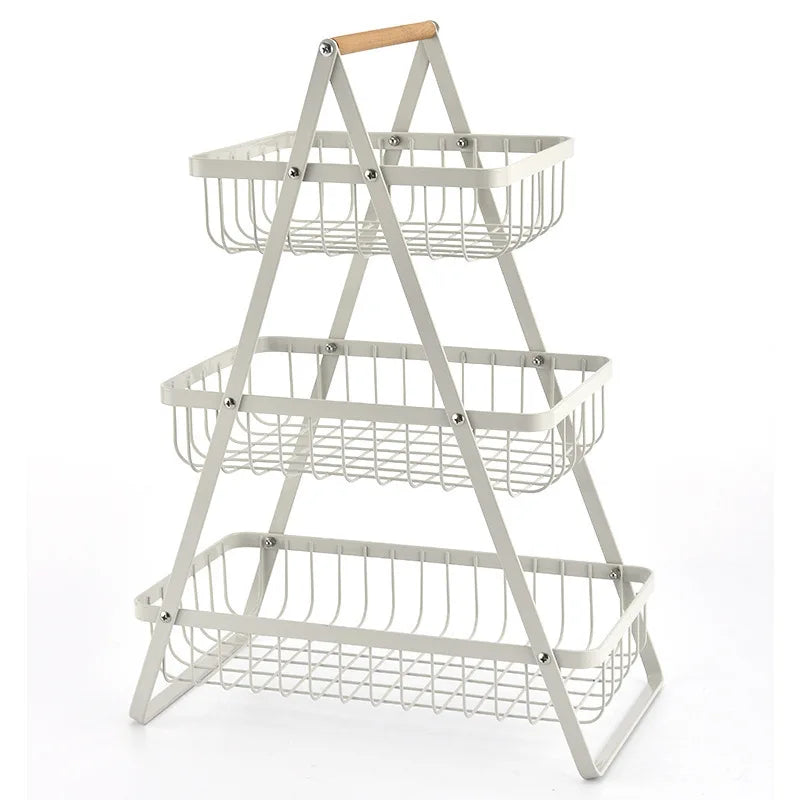 Stylische 3-Schichten Obstschale – Kompakter und eleganter Küchenorganisator