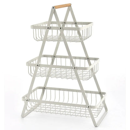 Stylische 3-Schichten Obstschale – Kompakter und eleganter Küchenorganisator