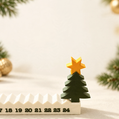 3D-gedruckter Weihnachtsbaum-Adventskalender