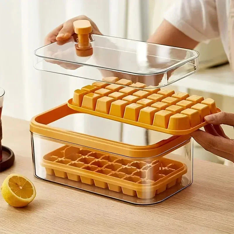 Brehn | 101oz. Eiswürfelschale Set - 64 Stück Silikon Eiswürfelschale mit Deckel & Behälter