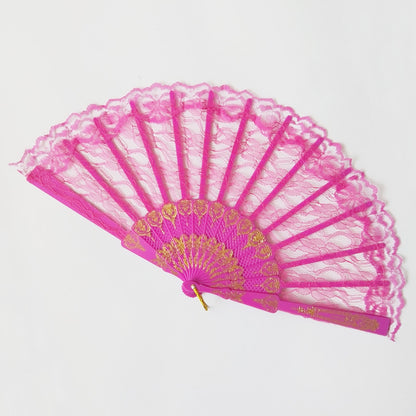 Damen Fächer aus feiner Spitze mit eleganter Goldverzierung Brehn