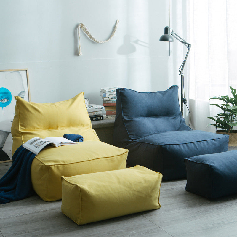 Bequemer Lounge-Sitzsack mit ergonomischer Rückenlehne und separatem Fußhocker