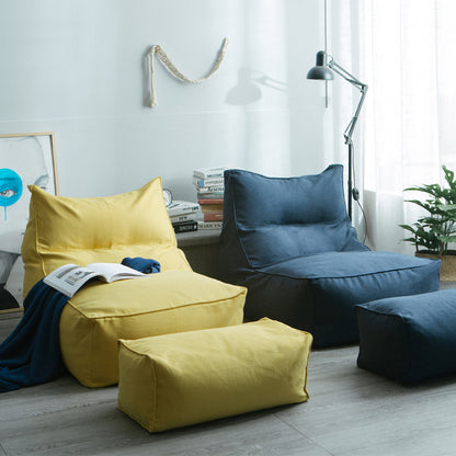 Bequemer Lounge-Sitzsack mit ergonomischer Rückenlehne und separatem Fußhocker