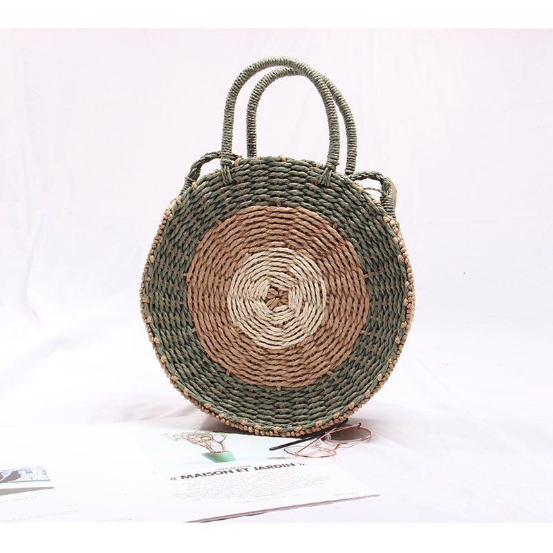 Handgefertigte Runde Basttasche Brehn