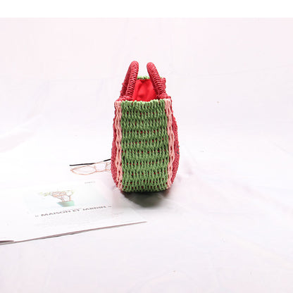 Handgefertigte Korbtasche Im Wassermelonen-Design Brehn