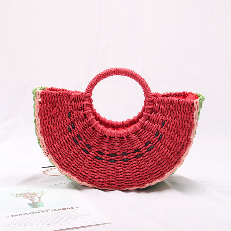 Handgefertigte Korbtasche Im Wassermelonen-Design Brehn