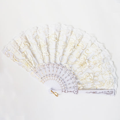 Damen Fächer mit floralen Spitzenmotiven Brehn