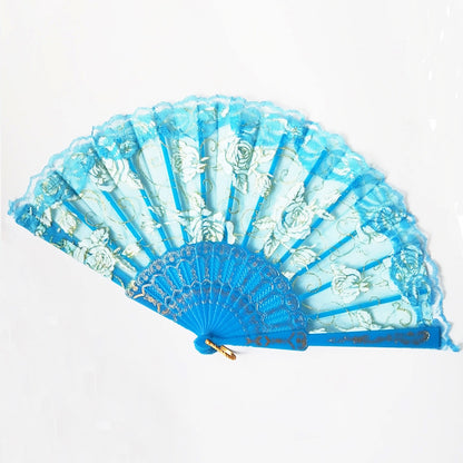 Damen Fächer mit floralen Spitzenmotiven Brehn