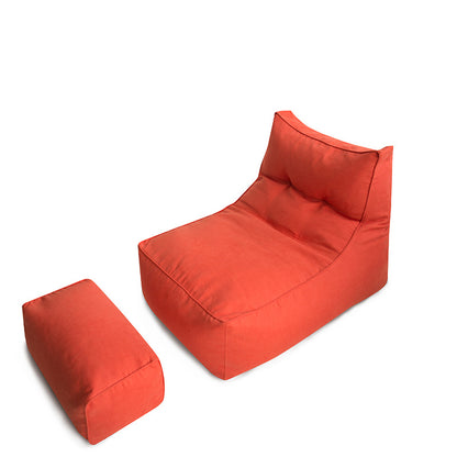 Bequemer Lounge-Sitzsack mit ergonomischer Rückenlehne und separatem Fußhocker