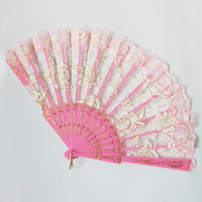 Damen Designer-Handfächer mit floralen Motiven Brehn