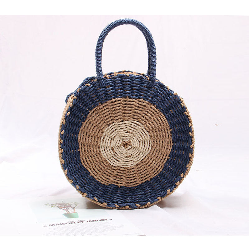 Handgefertigte Runde Basttasche Brehn