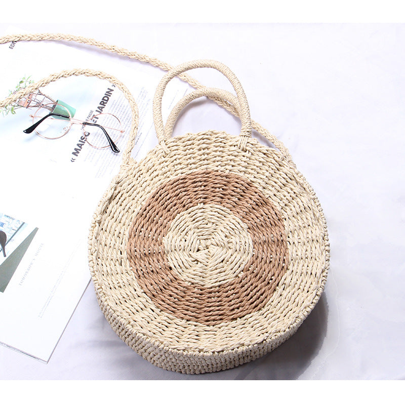 Handgefertigte Runde Basttasche Brehn