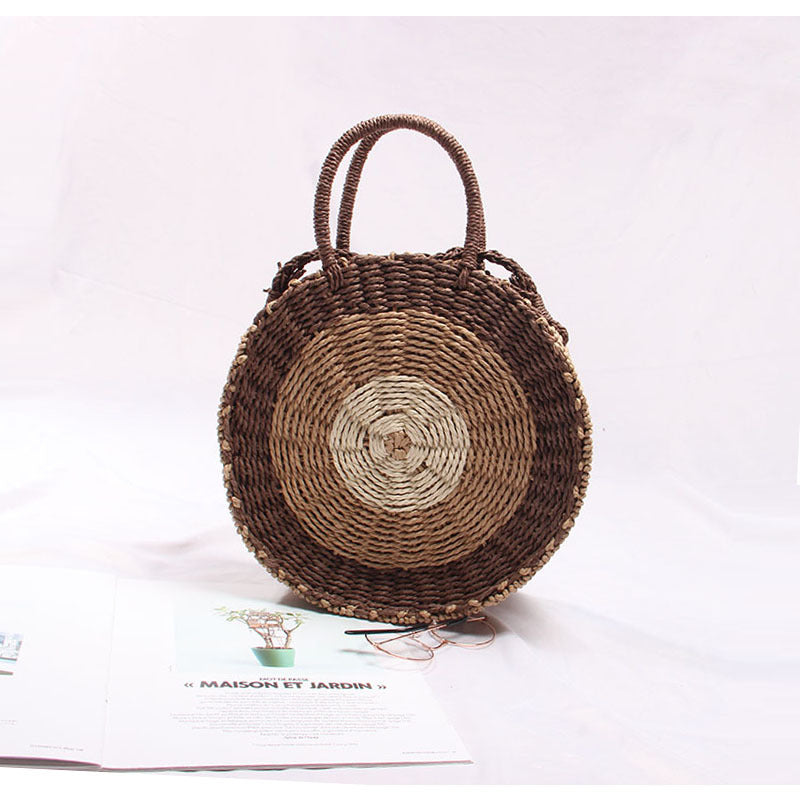 Handgefertigte Runde Basttasche Brehn