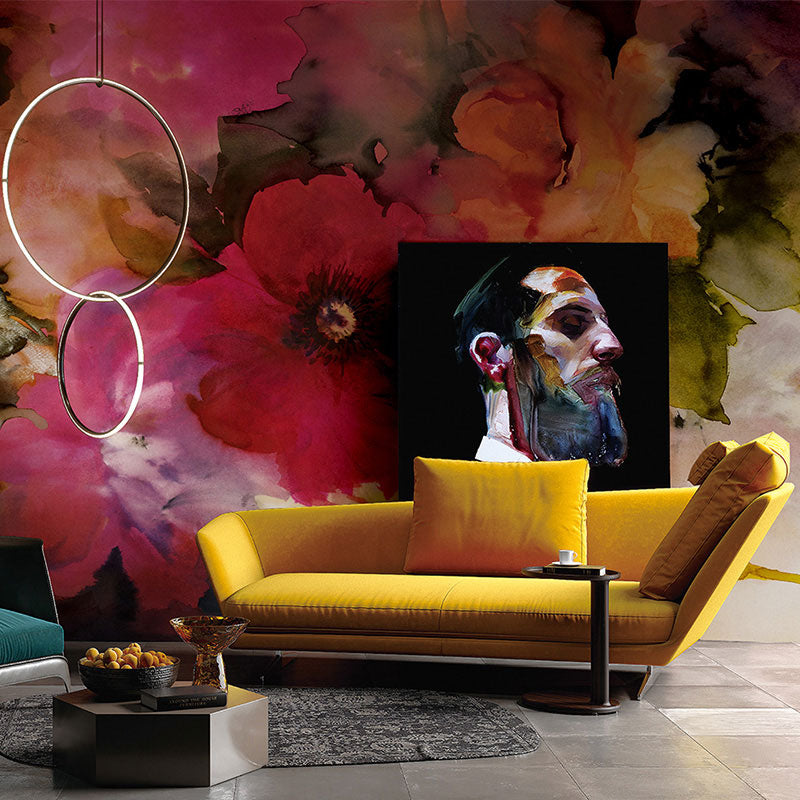 Brehn | Natuurlijke kleur Bloeiende bloemen wandbeschildering Vochtbestendige wandkunst voor gastenverblijf decor