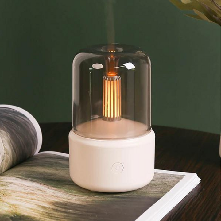 Brehn | Retro Aroma Diffuser mit Nachtlicht - USB ätherischer Öl-Luftbefeuchter für Zuhause und Büro