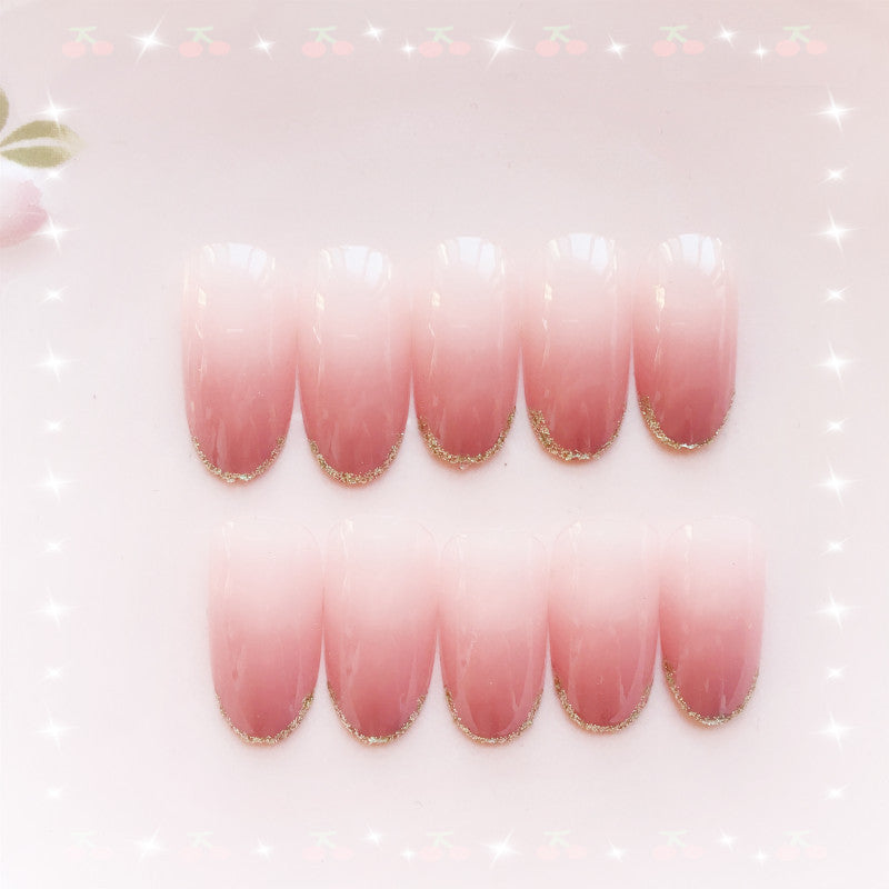 Glänzendes French Tip Press-On Nagelset