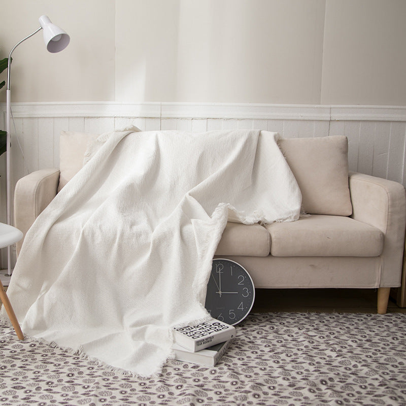 Strukturierte leichte Strickwurfdecke