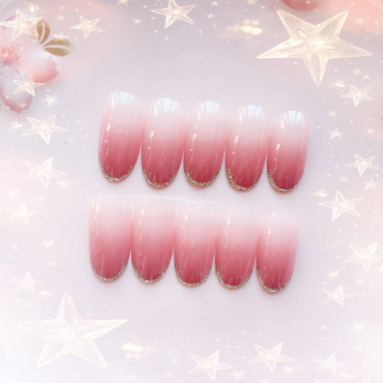 Glänzendes French Tip Press-On Nagelset