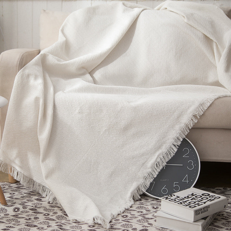 Strukturierte leichte Strickwurfdecke