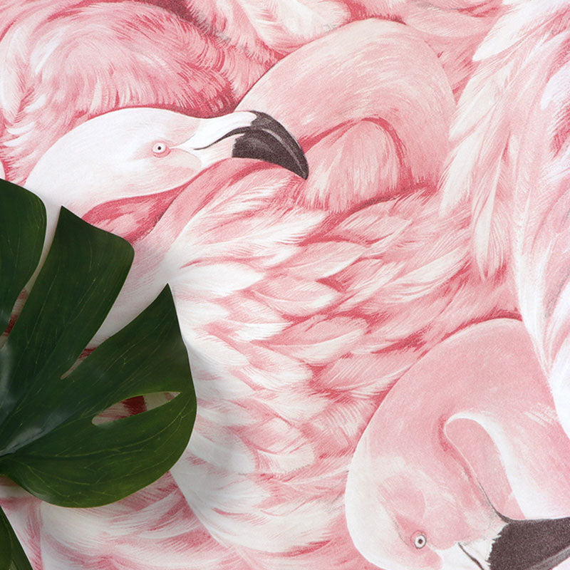 Brehn | Tropisch Flamingo Behang Rol voor Meisjes Slaapkamer, Zacht Roze, 33 voet x 20,5 inch