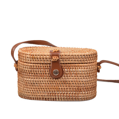 Handgefertigte Tragetasche aus geflochtenem Rattan Brehn