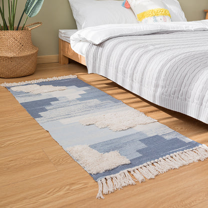 Moderner gewebter Wohnzimmer-Teppich mit abstrakter Struktur und getufteten Hochflor-Akzenten Brehn