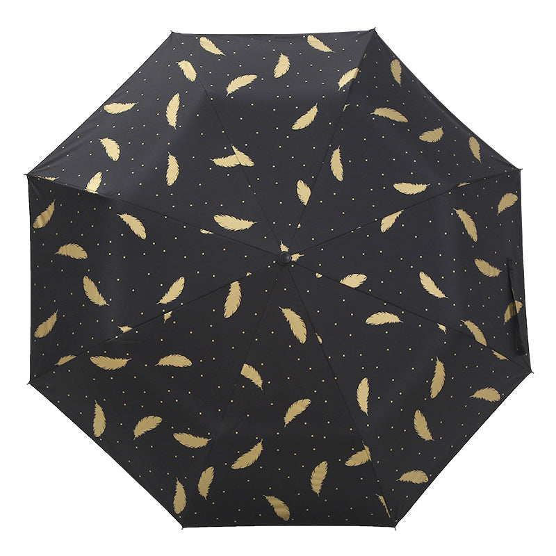 Damen Automatischer Regenschirm mit eleganter Feder-Design Brehn