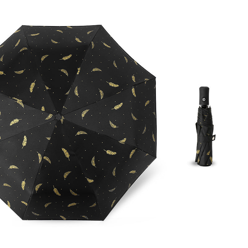 Damen Automatischer Regenschirm mit eleganter Feder-Design Brehn