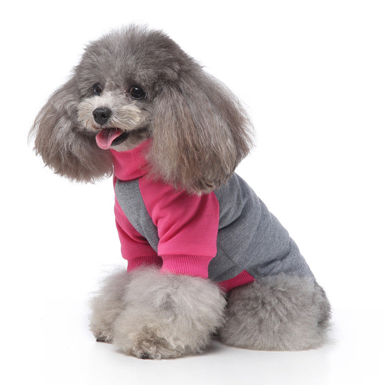 Hochkragen-Sweatshirt für Hunde, Streifen, Polyester-Baumwolle
