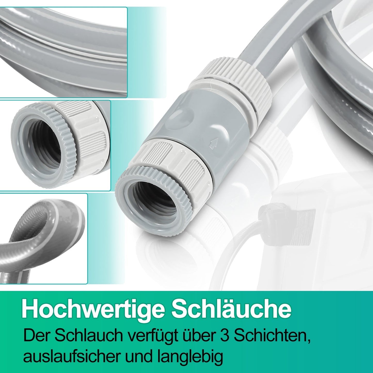 Schlauchtrommel Wasser Schlauchaufroller mit Handbrause Gartenschlauch | Brehn