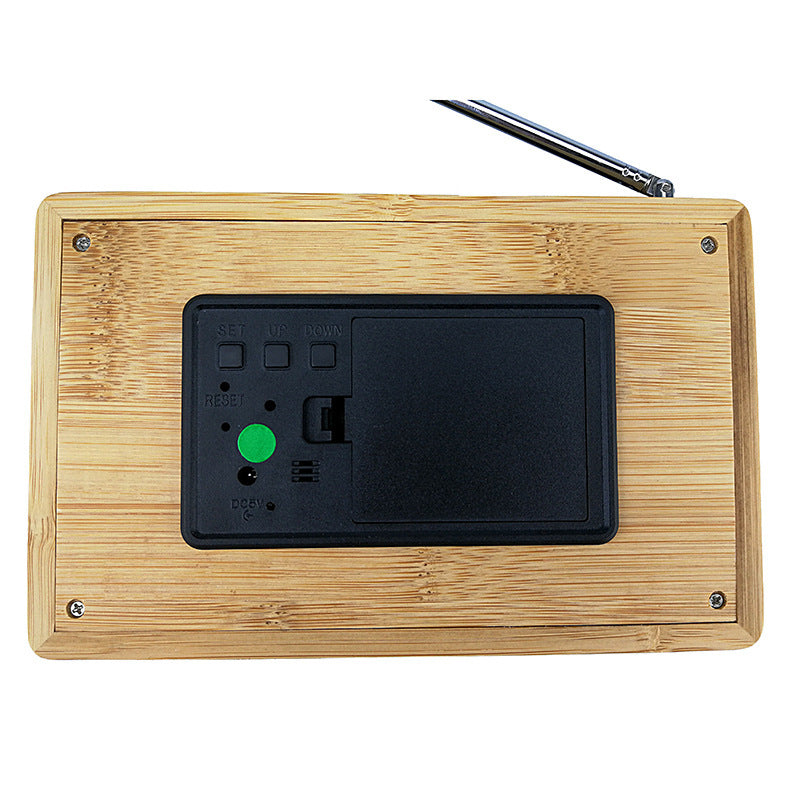 Digitaler Holz-Wecker mit Temperaturanzeige Brehn