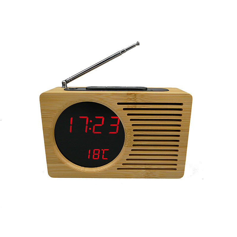 Digitaler Holz-Wecker mit Temperaturanzeige Brehn