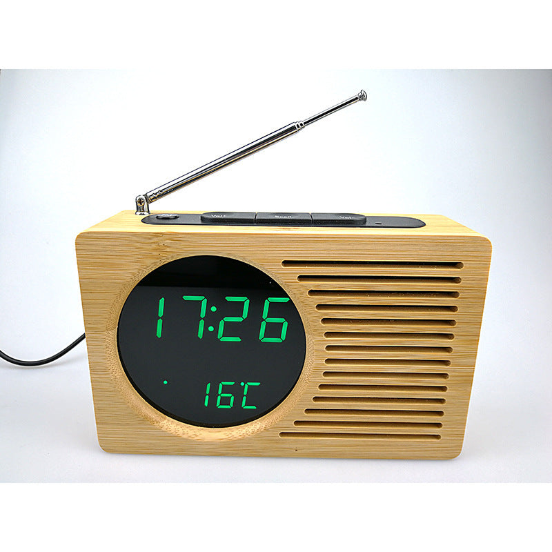 Digitaler Holz-Wecker mit Temperaturanzeige Brehn