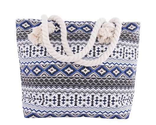 Strandtasche mit Floralen Motiven und Stabilen Seilgriffen Brehn