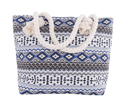 Strandtasche mit Floralen Motiven und Stabilen Seilgriffen Brehn