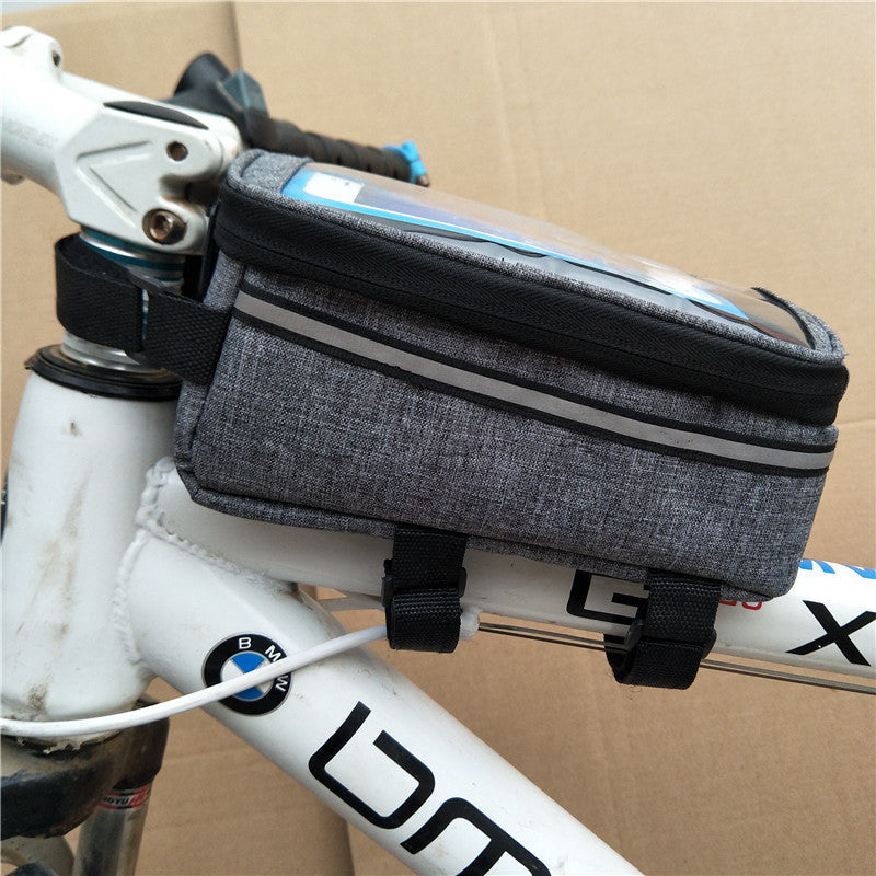 Touchscreen Oberrohr Fahrradtasche mit wasserdichtem Fach und reflektierendem Streifen Brehn