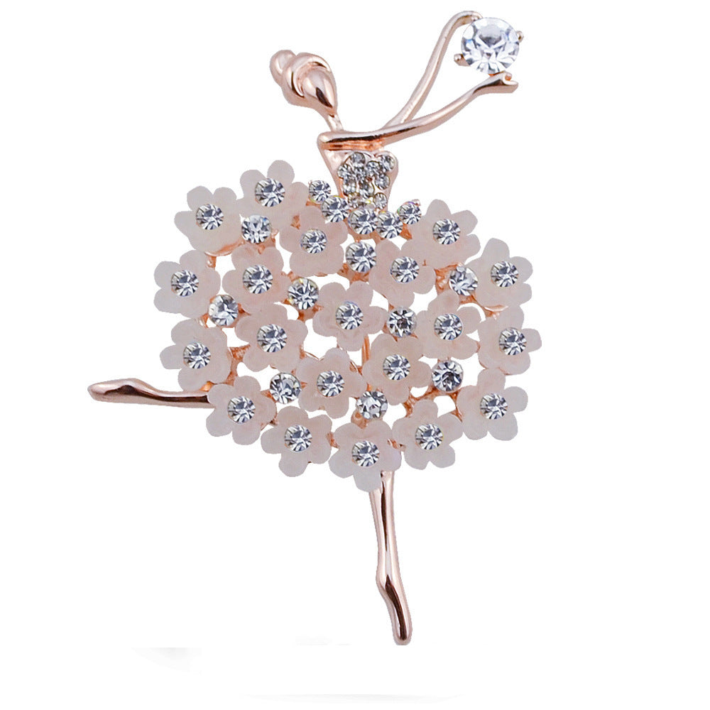 Ballett-inspirierte Blumenbrosche Brehn