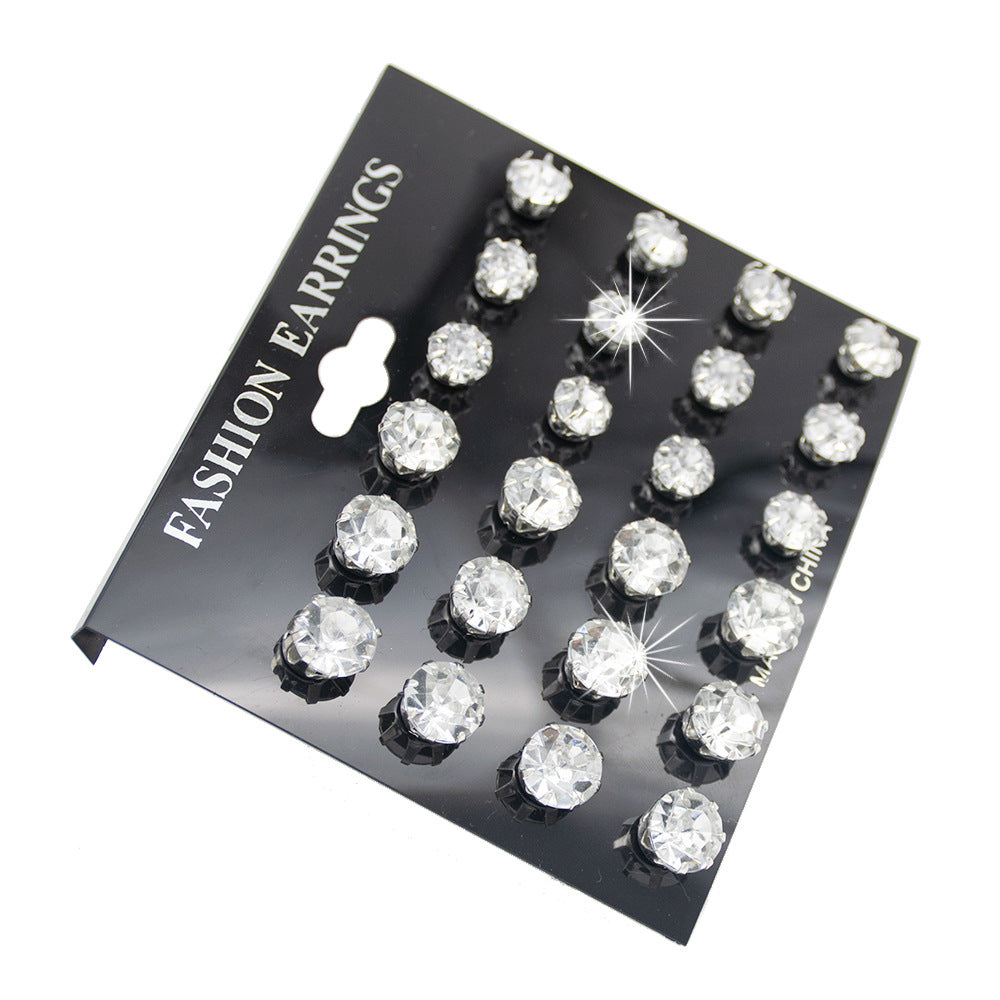 Sparkling Crystal Stud Ohrstecker Set Brehn