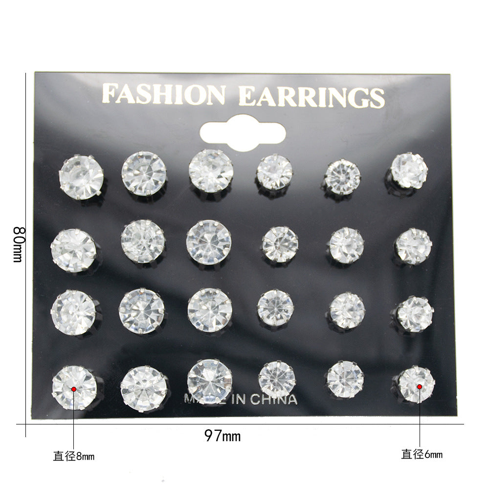 Sparkling Crystal Stud Ohrstecker Set Brehn