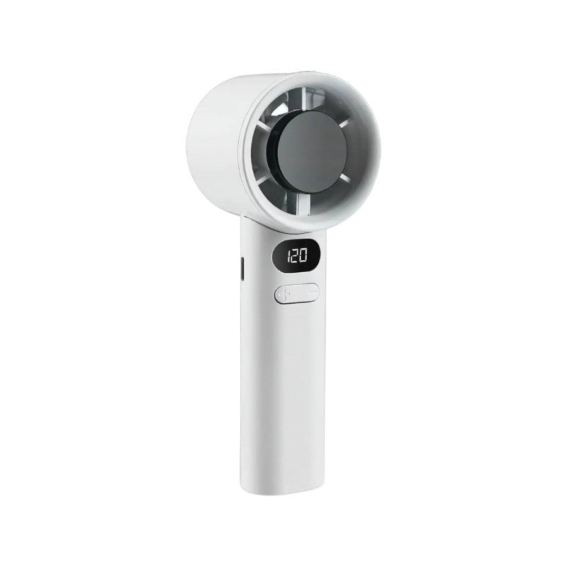MTech Handheld Hochgeschwindigkeitsventilator – Wiederaufladbarer USB Mini Ventilator mit 120 Geschwindigkeiten & Anzeige | Brehn
