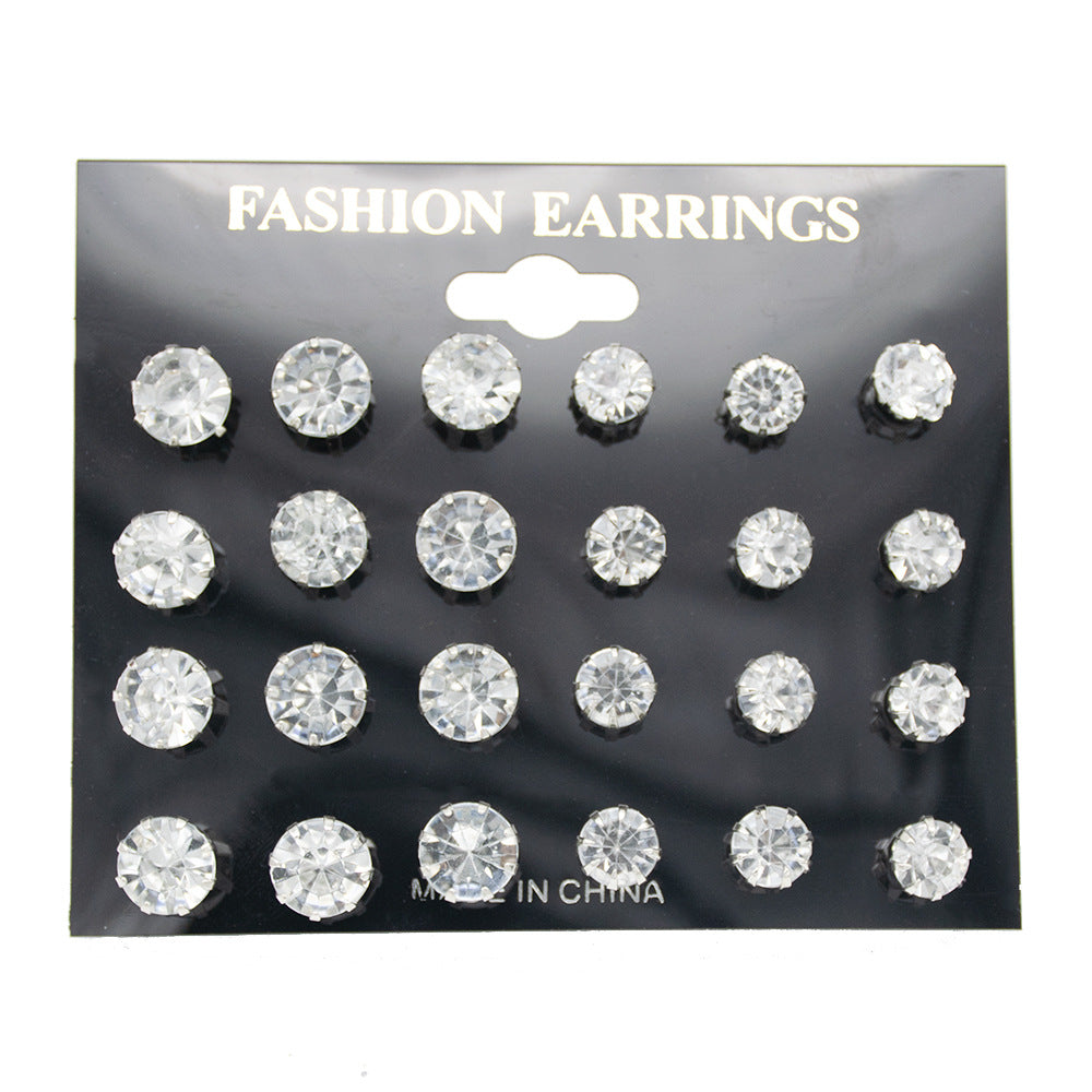 Sparkling Crystal Stud Ohrstecker Set Brehn